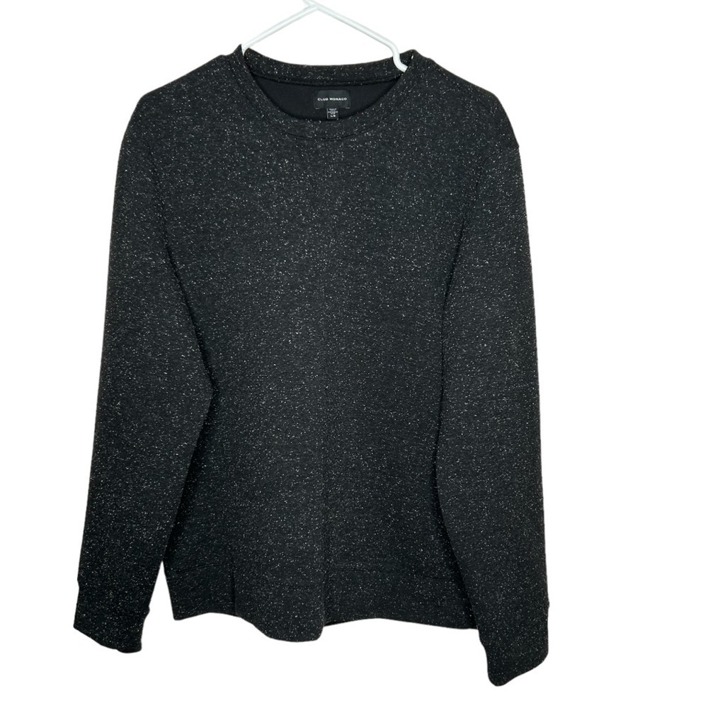 Club Monaco Women’s Speckled Pullover Sweatshirt Gray Large